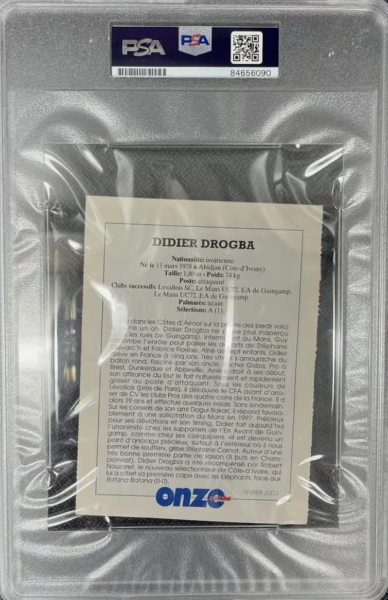Didier Drogba Signed 2003 Onzo Rookie Jumbo Card – PSA 10 Autograph